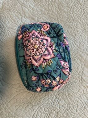Quilted Floral Teal Pink Jewelry Pouch Vera Brandley